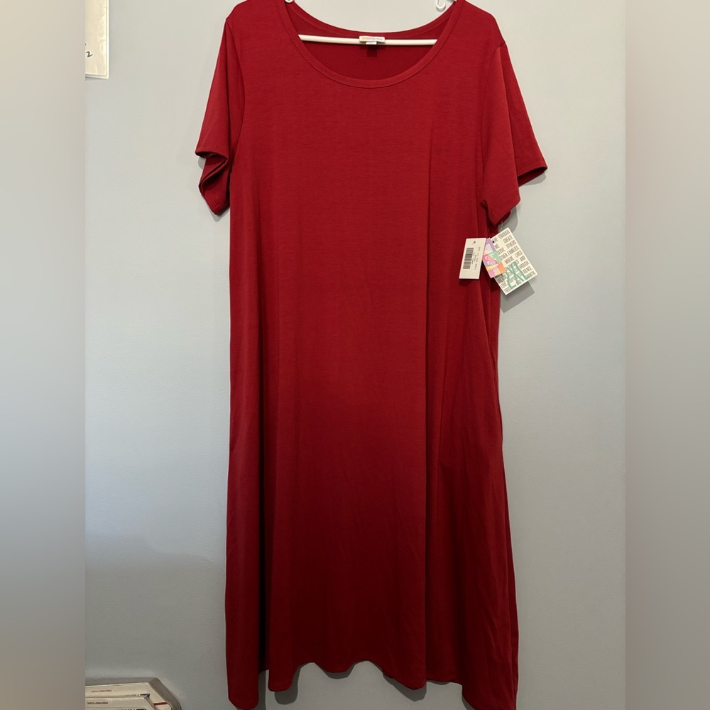 NWT/Lularoe Jessie 2xl swind dress dark red